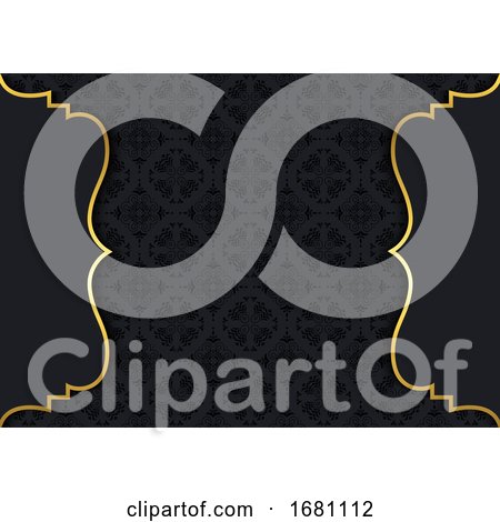 Elegant Background with Damask Pattern and Gold Frames by KJ Pargeter