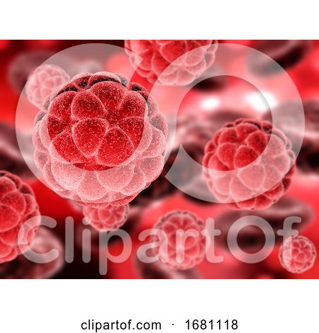 3D Medical Background with Blood Cells and Virus Cells by KJ Pargeter