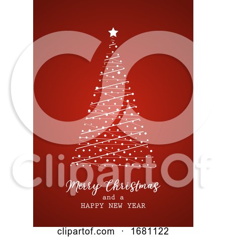 Christmas Card with Tree Design by KJ Pargeter