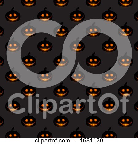 Halloween Pumpkin Pattern Background by KJ Pargeter
