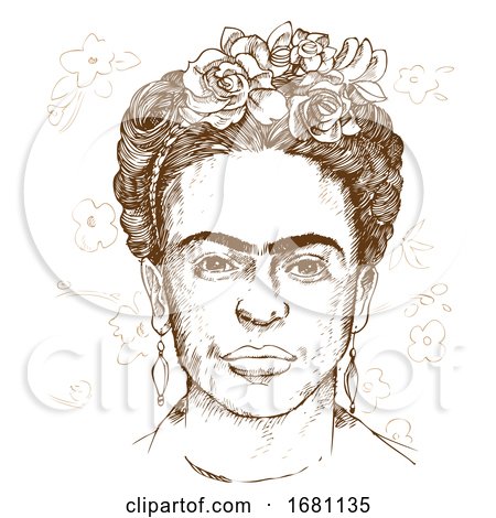 Sketched Portrait of Frida Kahlo by Domenico Condello