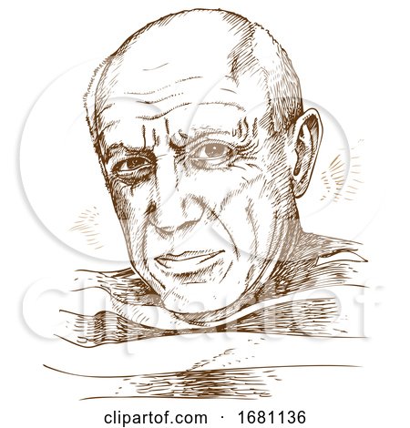 Sketched Portrait of Pablo Picasso by Domenico Condello
