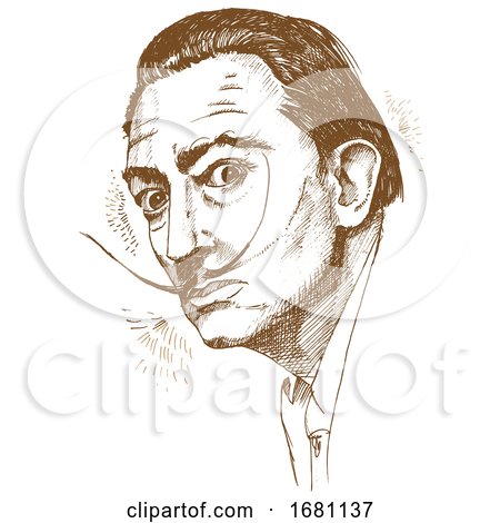 Sketched Portrait of Salvador Dali by Domenico Condello
