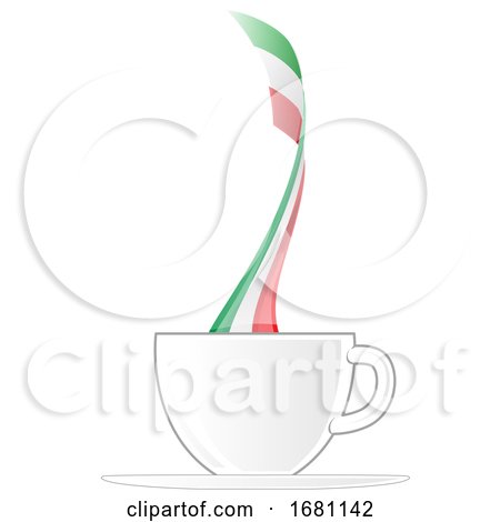 Cup of Coffee with Italian Flag Steam by Domenico Condello