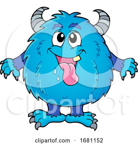Furry Blue Monster by visekart