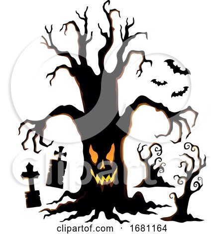 Creepy Tree in a Cemetery by visekart