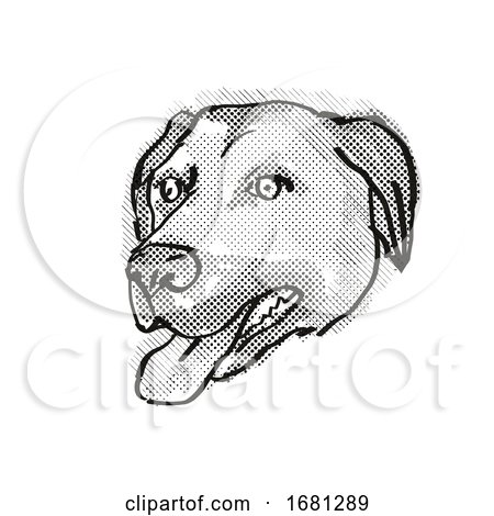 Anatolian Shepherd Dog Dog Breed Cartoon Retro Drawing by patrimonio
