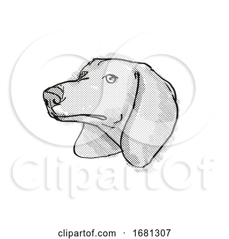 Dachshund Dog Breed Cartoon Retro Drawing by patrimonio
