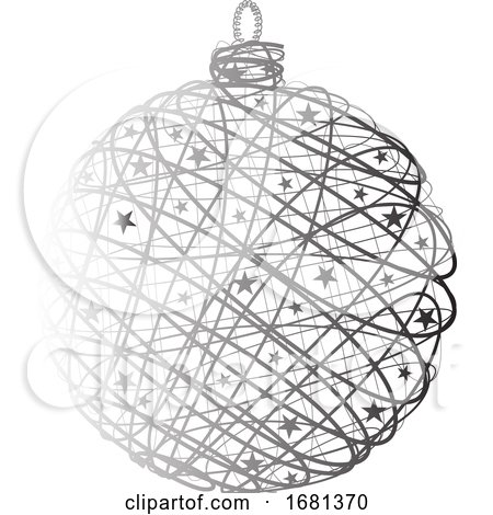 Silver Christmas Bauble Ornament by dero