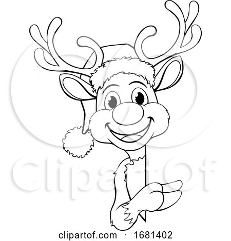 Christmas Santas Reindeer Cartoon Character by AtStockIllustration