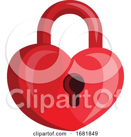 Heart Shaped Red Padlock with a Key Hole by Morphart Creations