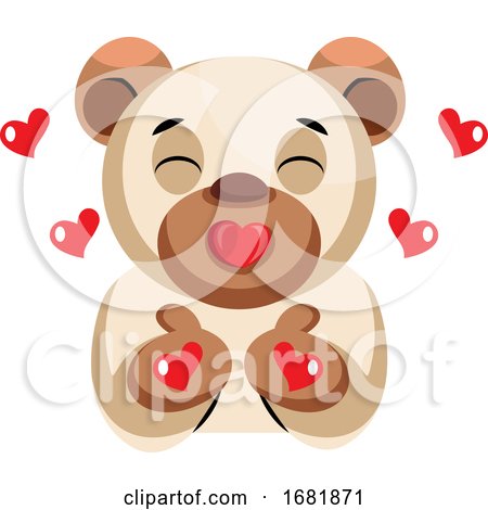 Cute Bear Sending Kisses by Morphart Creations