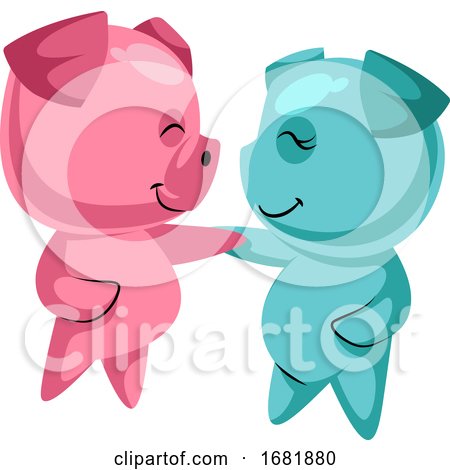 Couple of Cute Pigs in Love by Morphart Creations
