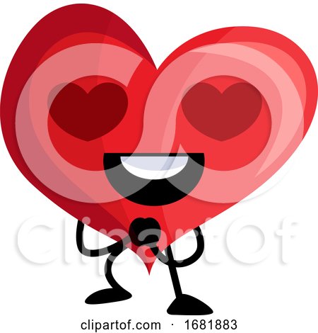 Red Heart with Heart Shaped Eyes by Morphart Creations