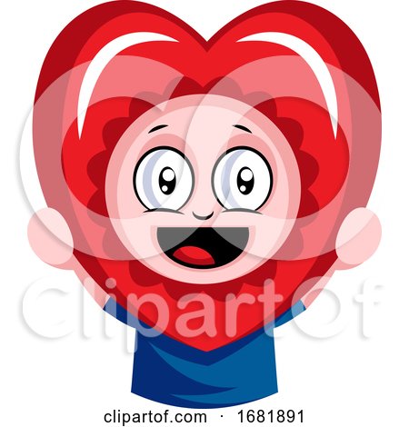 Boy Peeking Through Red Heart by Morphart Creations