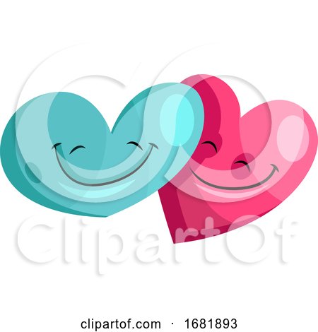 Blue and Pink Heart in Love by Morphart Creations