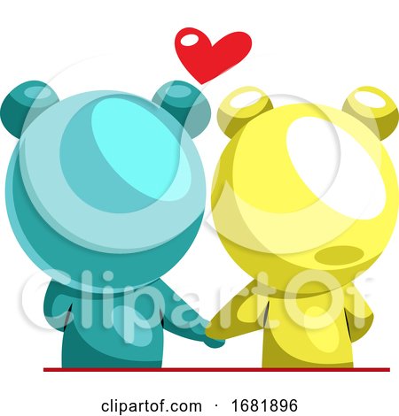 Blue and Yellow Bear in Love by Morphart Creations