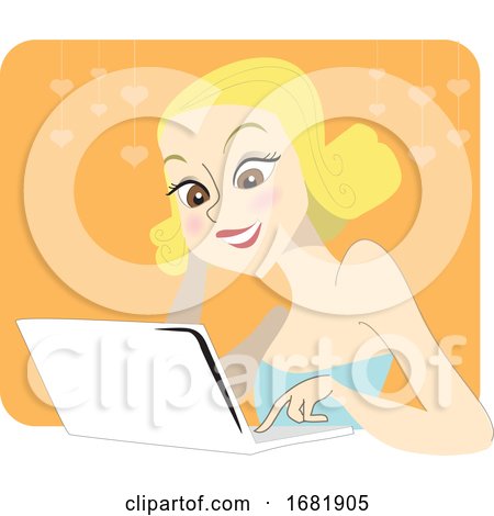 Young Blond Woman Chatting on Her Computer by Morphart Creations