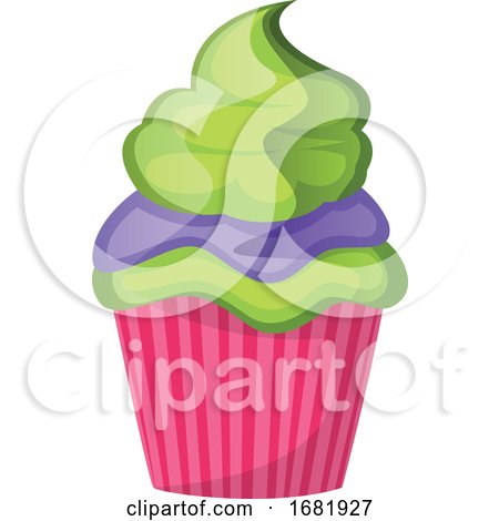 Green Velvet Cupcake with Purple and Green Topping by Morphart Creations