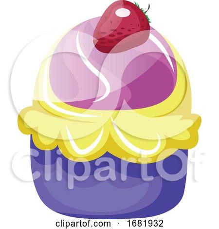 Three Colored Cupcake with Strawberry by Morphart Creations