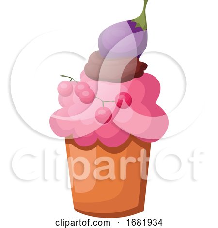 Cupcake with a Ruit As a Decoration by Morphart Creations