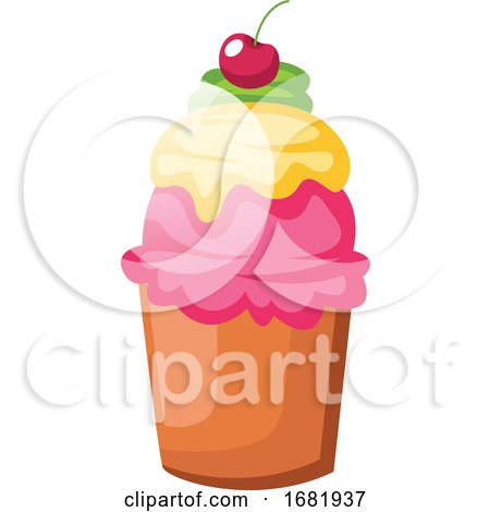 Big Colorful Cupcake with Sherry on Top by Morphart Creations