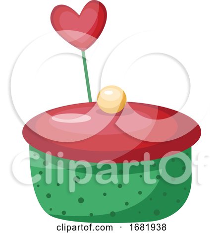 Green and Red Cupcake with Heart by Morphart Creations