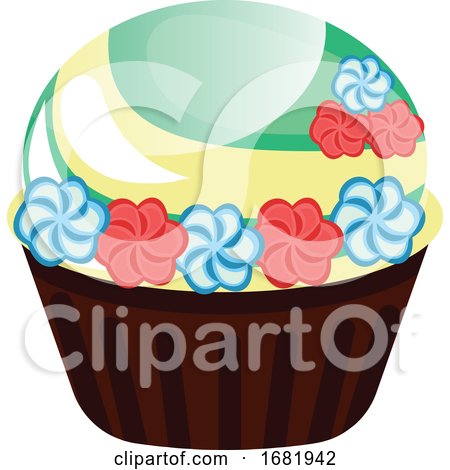 Chcolate Cupcake with Flower Decoration by Morphart Creations