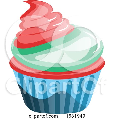 Red Velvet Cupcake with Colorful Frosting by Morphart Creations