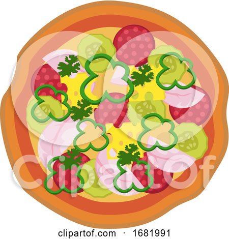 Colorful Salami Pizza by Morphart Creations