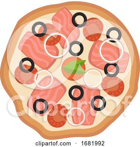 Pizza with Onionstomato and Olives by Morphart Creations
