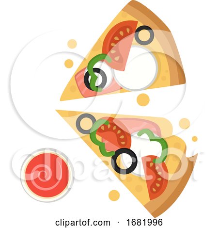 Two Slices of Pizza with Mozzarella by Morphart Creations