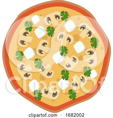 Feta and Mushroom Pizza  by Morphart Creations