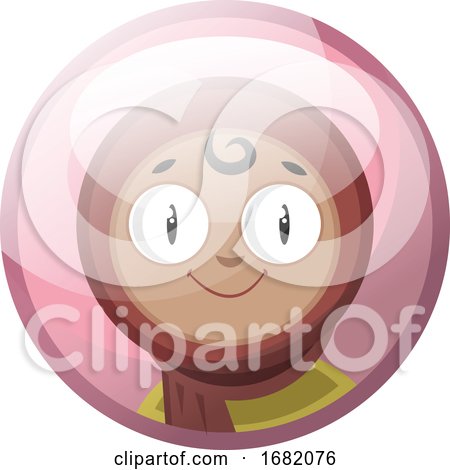 Cartoon Character of a Smiling Arab Girl in a Hijab by Morphart Creations