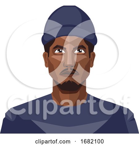 African Guy Wearing Blue Hat by Morphart Creations