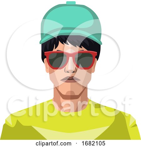 Boy Wearing a Blue Hat and Sunglasses by Morphart Creations