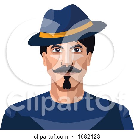 Guy Wearing a Blue Hat and Shirt by Morphart Creations