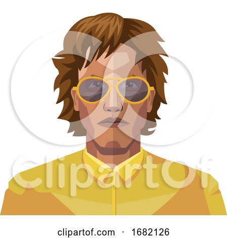 Man with Long Brown Hair Wearing Glasses by Morphart Creations