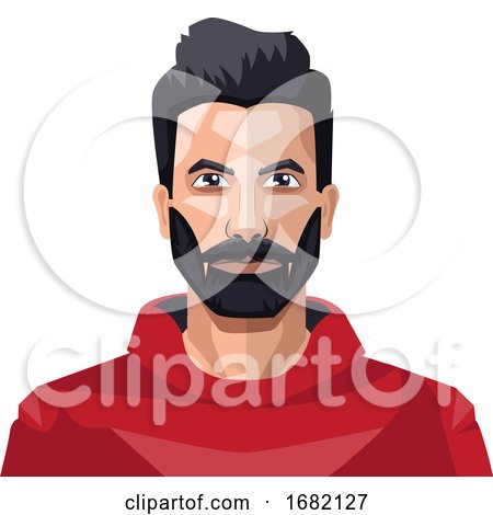 Guy with a Full Beard in the Red Shirt by Morphart Creations