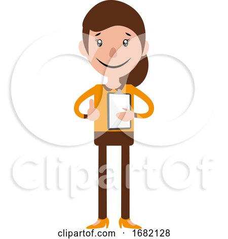 Cartoon Woman Holding a Document by Morphart Creations