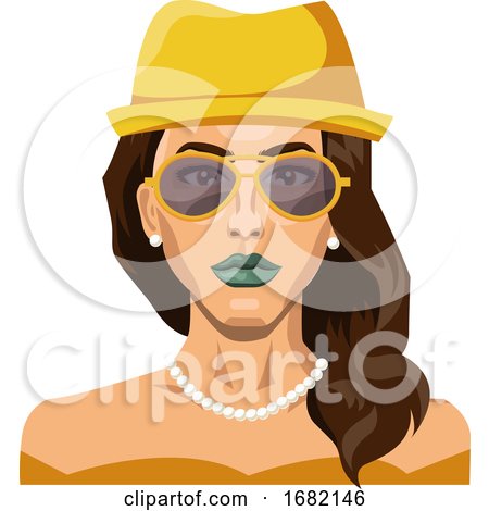 Pretty Girl Wearing Yellow Hat and Glasses by Morphart Creations
