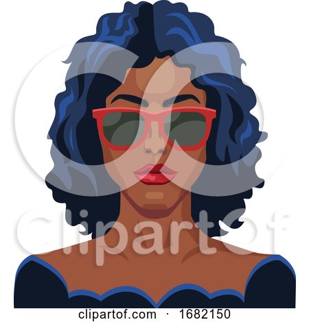Pretty Girl with Blue Hair and Glasses by Morphart Creations