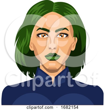 Pretty Girl with Short Green Hair by Morphart Creations