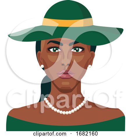 African Girl Wearing Green Hat by Morphart Creations