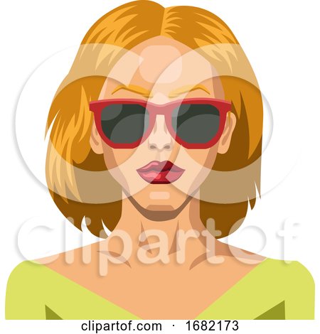 Blonde Girl Wearing Sunglasses by Morphart Creations