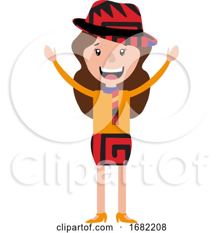 Cartoon Girl with a Cool Outfit and a Hat by Morphart Creations