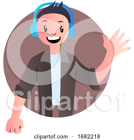 Cute Cartoon Boy with Headphones by Morphart Creations