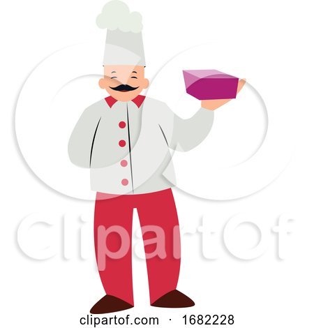 Chef Character with a Purple Box by Morphart Creations