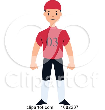 Football Player in Red and Black by Morphart Creations