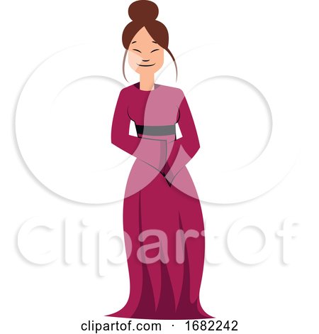 Geisha Character in Long Purple Dress by Morphart Creations